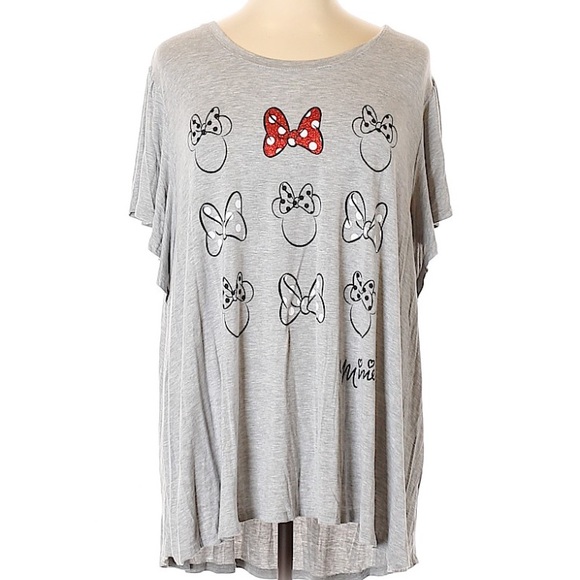 Disney Parks Tops - Disney Parks Minnie Mouse Tee Gray Flounce